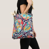 Tote Bag Points, points et lignes funky gais Art original (De près)