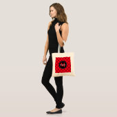 Tote Bag Points polka en rouge et noir (Devant (modèle))