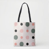 Tote Bag points rose vert et noir (Devant)