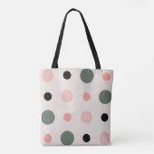 Tote Bag points rose vert et noir (Dos)