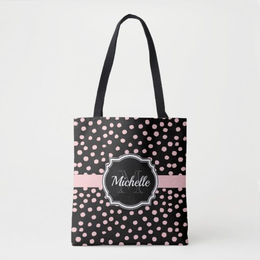 Tote Bag Points roses (Devant)