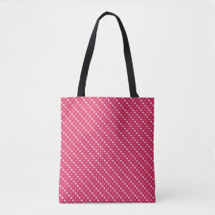 Tote Bag points roses et blancs