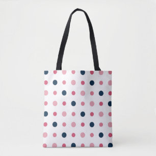 Tote Bag Points roses et bleus