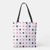 Tote Bag Points roses et bleus (Dos)