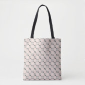 Tote Bag Points roses, gris et noirs (Devant)