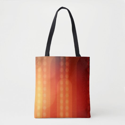 Tote Bag Points verticaux orange électrique sur une fourre- (Devant)