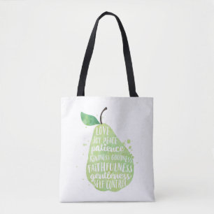 Tote Bag Poire verte et belles paroles