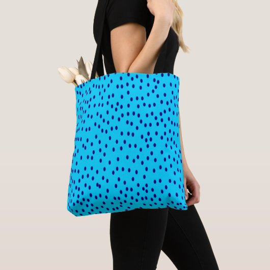 Tote Bag Pois à deux tons bleus (De près)