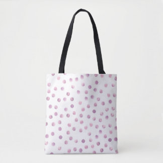 Tote Bag Pois aquarelle, arrière - plan géométrique rose.