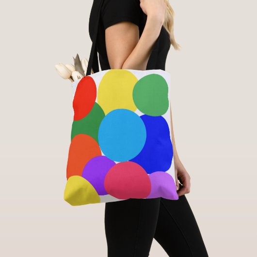 Tote Bag Pois arc-en-ciel (De près)