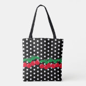 Tote Bag Pois blancs en noir avec cerises (Dos)