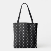 Tote Bag Pois blancs modernes en noir (Dos)