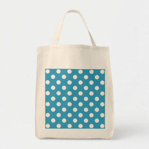 Tote Bag Pois blancs sur Arrière - plan bleu Peacock