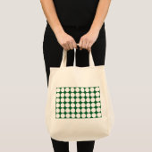 Tote Bag Pois blancs sur vert (Devant (produit))