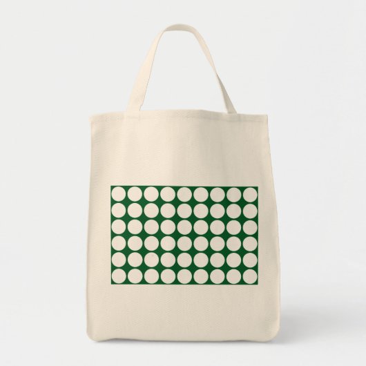 Tote Bag Pois blancs sur vert (Devant)