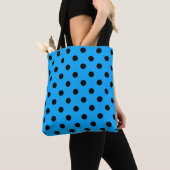 Tote Bag Pois bleu et noir (De près)