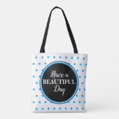 Tote Bag Pois bleu monogrammes (Dos)