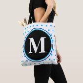 Tote Bag Pois bleu monogrammes (De près)