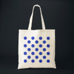 Tote Bag Pois bleu royal<br><div class="desc">Pois bleus royaux sur arrière - plan blanc</div>