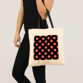 Tote Bag Pois coralliens vivants sur noir (Devant (produit))