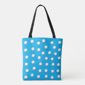 Tote Bag Pois de dimensions blanches sur Sky Blue (Dos)