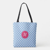Tote Bag Pois de Monogrammes Rose Bleu (Dos)