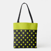 Tote Bag Pois de vert de chaux sur le monogramme noir (Dos)