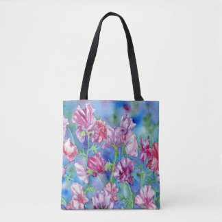 Tote Bag "Pois doux du jardin" Fourre-tout à l'épaule