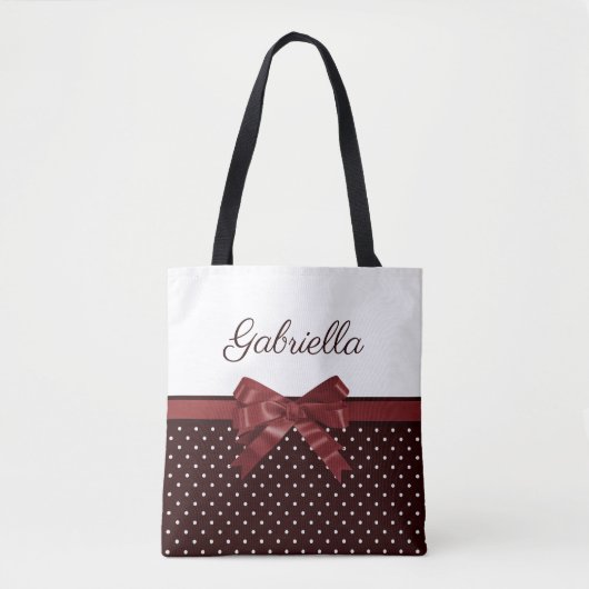 Tote Bag Pois et Bow (Devant)