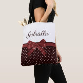 Tote Bag Pois et Bow (De près)