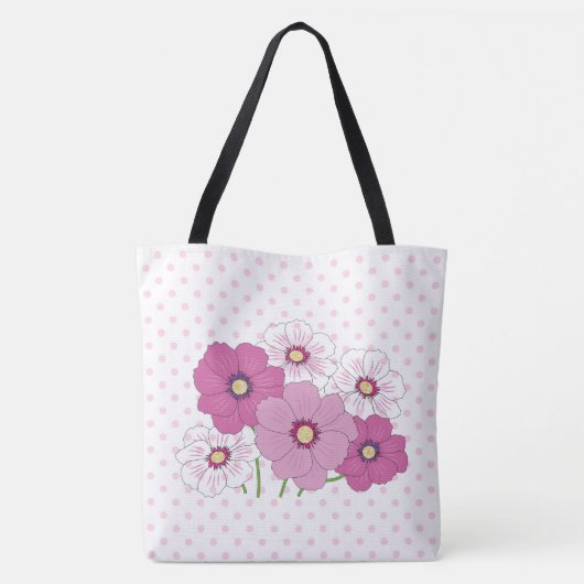 Tote Bag Pois et fleurs (Dos)