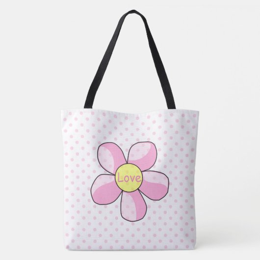Tote Bag Pois et fleurs (Dos)