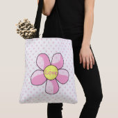 Tote Bag Pois et fleurs (De près)