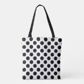 Tote Bag Pois, Motif Polka Dot, noir et blanc (Dos)