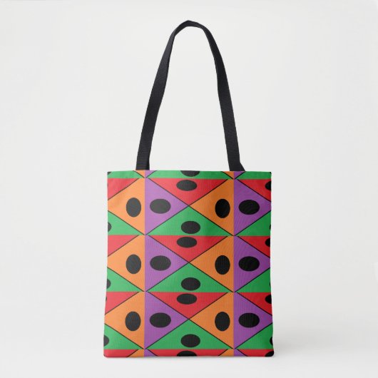 Tote Bag Pois noir à motif (Devant)