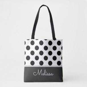 Tote Bag Pois noir Personnalisé