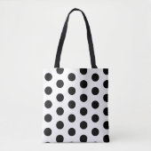 Tote Bag Pois noirs chic sur blanc  (Devant)