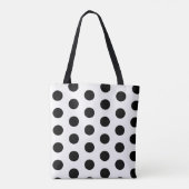 Tote Bag Pois noirs chic sur blanc  (Dos)