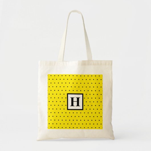 Tote Bag Pois noirs et blancs (Devant)