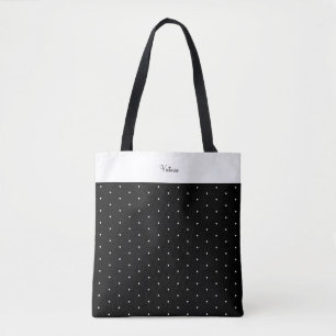 Tote Bag Pois Polka Black sur l'épaule