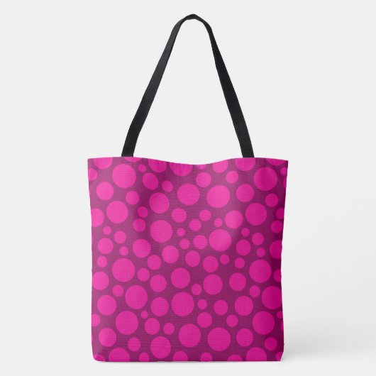Tote Bag Pois rose cercles point imprimer (Dos)