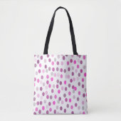 Tote Bag Pois rose classique sur blanc (Devant)