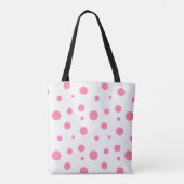 Tote Bag Pois rose et Rose noir (Dos)