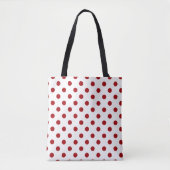 Tote Bag Pois rouge sur un fond blanc (Devant)