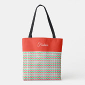 Tote Bag Pois tendance rouge et vert (Dos)