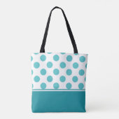 Tote Bag Pois Turquoises| Personnalisé (Dos)