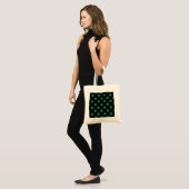 Tote Bag Pois vert et noir (Devant (modèle))