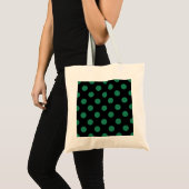 Tote Bag Pois vert et noir (Devant (produit))