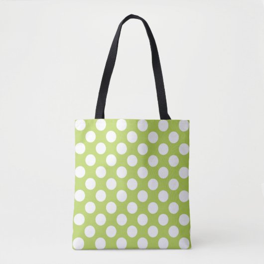 Tote Bag Pois verts, Motif à points Polka, points, pointill (Devant)