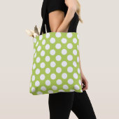 Tote Bag Pois verts, Motif à points Polka, points, pointill (De près)